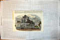 Old Antique Print East Front Abbey Church Romsey Hampshire Trees Colour