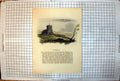 Antique Old Print Brighton Church Graveyard Town Beyond Sea People Tree Tomb