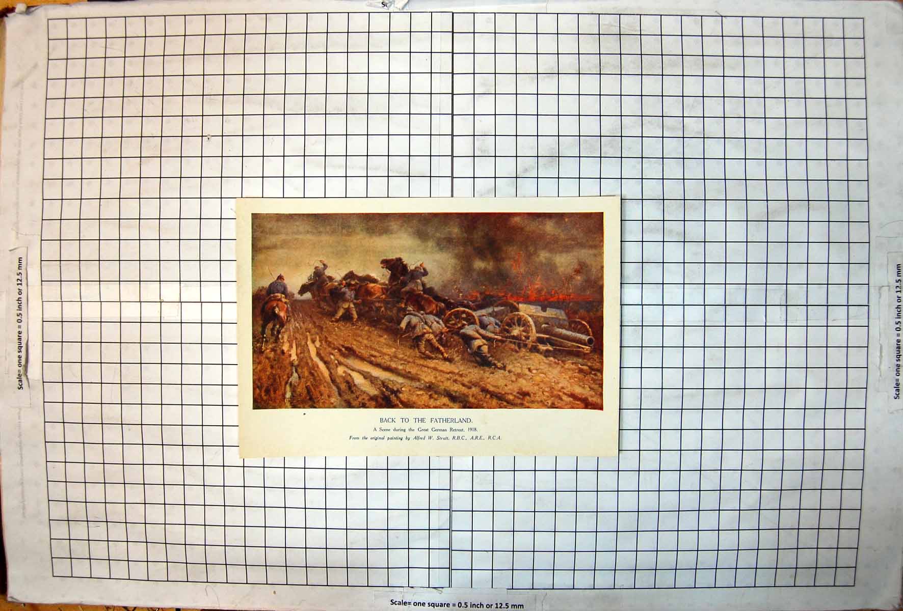 Old Print Back To Fatherland Great German Retreat From Aw Strutt Painting