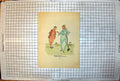 Original Old Antique Print Croquet Match Lady Young Gentleman Coloured ER At 30