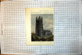 Antique Old Print Wrexham Church Tower Arched Doorway Windows Trees Graveyard