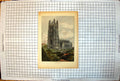 Original Old Antique Print Wrexham Church Tower From South West Trees Graveyard
