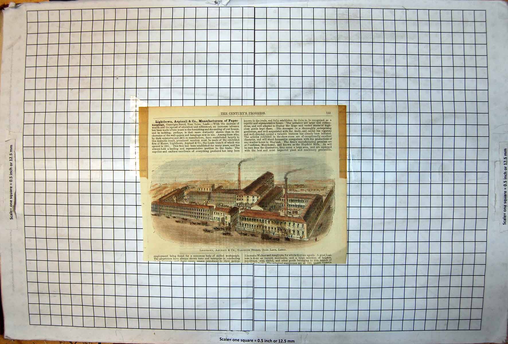 Antique Print Lightbrown Aspinall And Company Gascoigne Street Leeds Paper