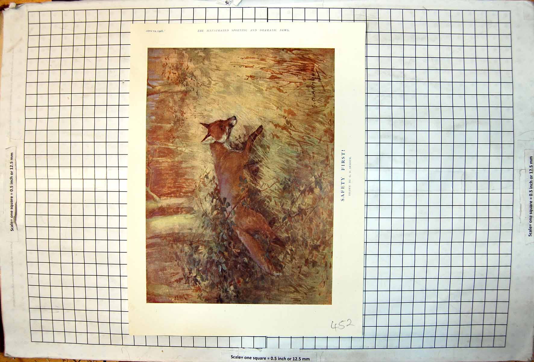 Antique Print Fox Drawn GD Armour Advert Abdulla Cigarettes Charleston 1928
