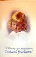 Old Print Oh Mummy You Promised Me Woodwards Gripe Water Young Girl 1921 20th