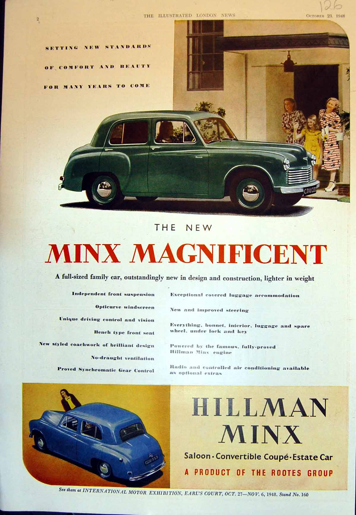 Old Hillman Minx Saloon Convertible Coupe Estate Car Rootes Group 194 20th