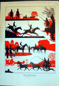 Antique Old Print Corinthians Silhouettes H L Oakley Horses Riders Dogs 1938