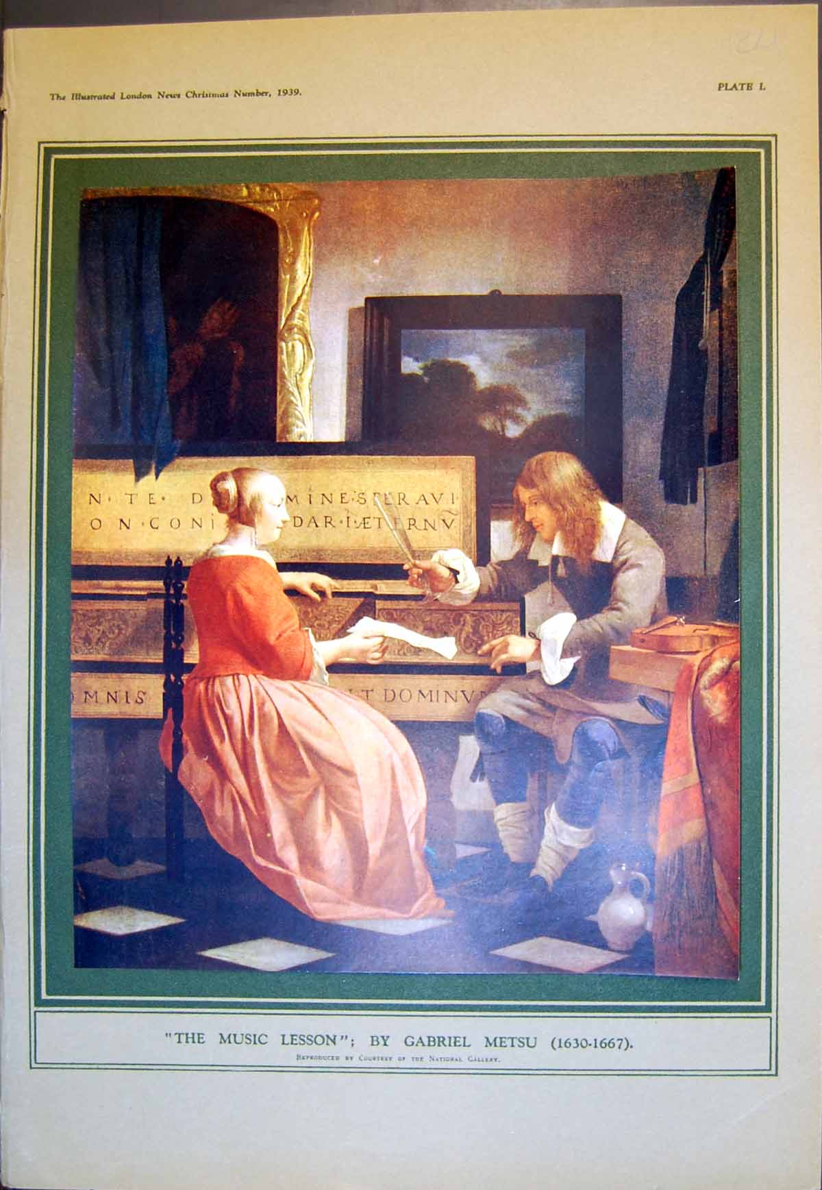 Old Music Lesson Gabriel Metsu National Gallery Man Violin Woman 1939 20th