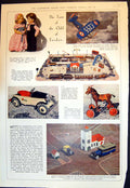 Old Print Taste Child Today Yesteryear French Dolls Railway Dogcart 1934 20th