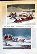Old Print Road Mail Christmastime Coaching Days Famous Women History 1937 20th