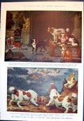 Old Dogs Decorative Sporting Spaniels Nativity Christ Greetings 1938 20th