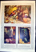 Antique Old Print Mystery Imagination Black Cat Masque Red Death GBug 1935 20th