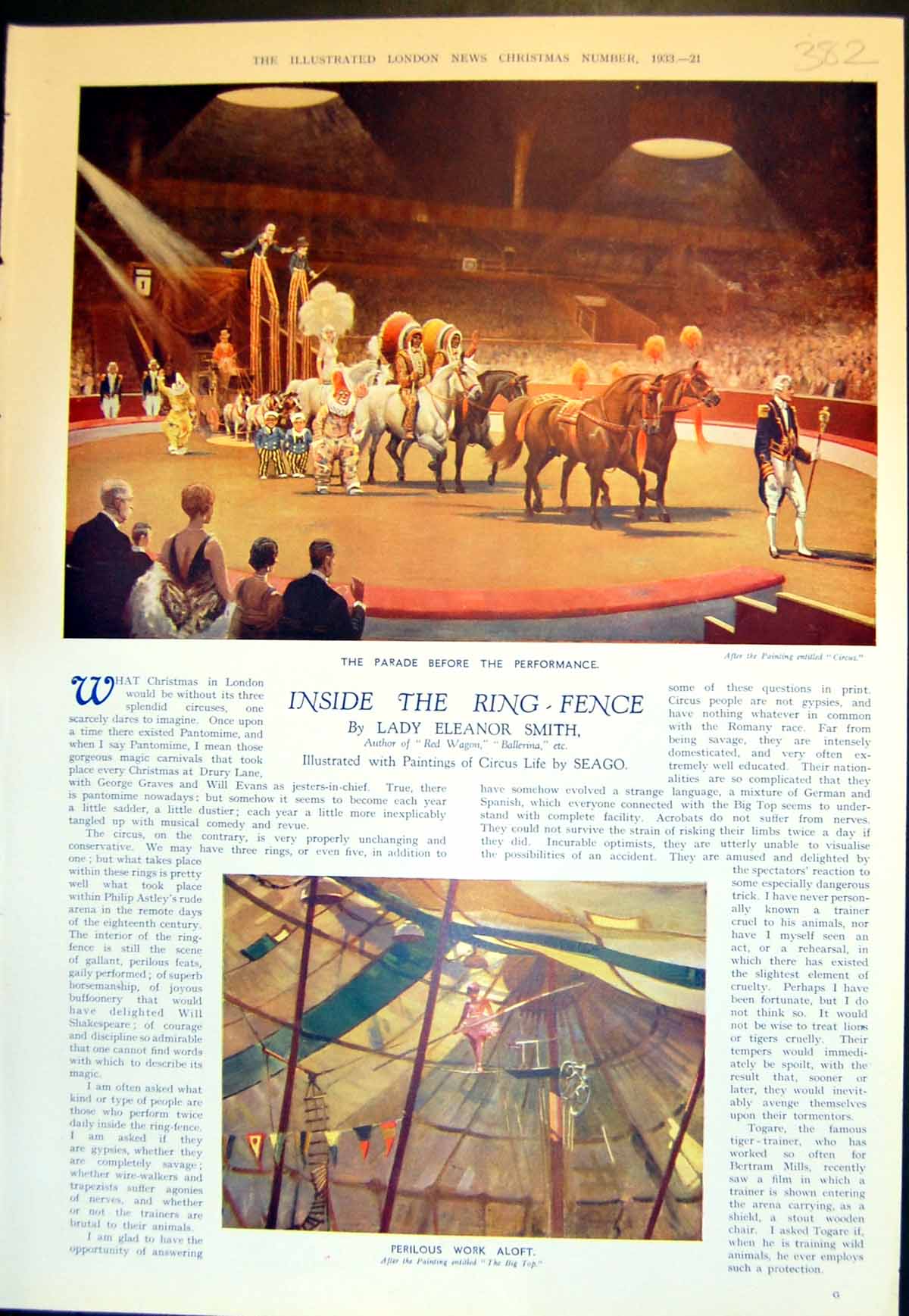 Old Circus Life Seago Parade Before Performance Satanic Rider Ring 19 20th