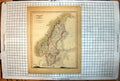 Antique Old Print Sweden And Norway Cronberg Kopparberg Frooerne Isles Map