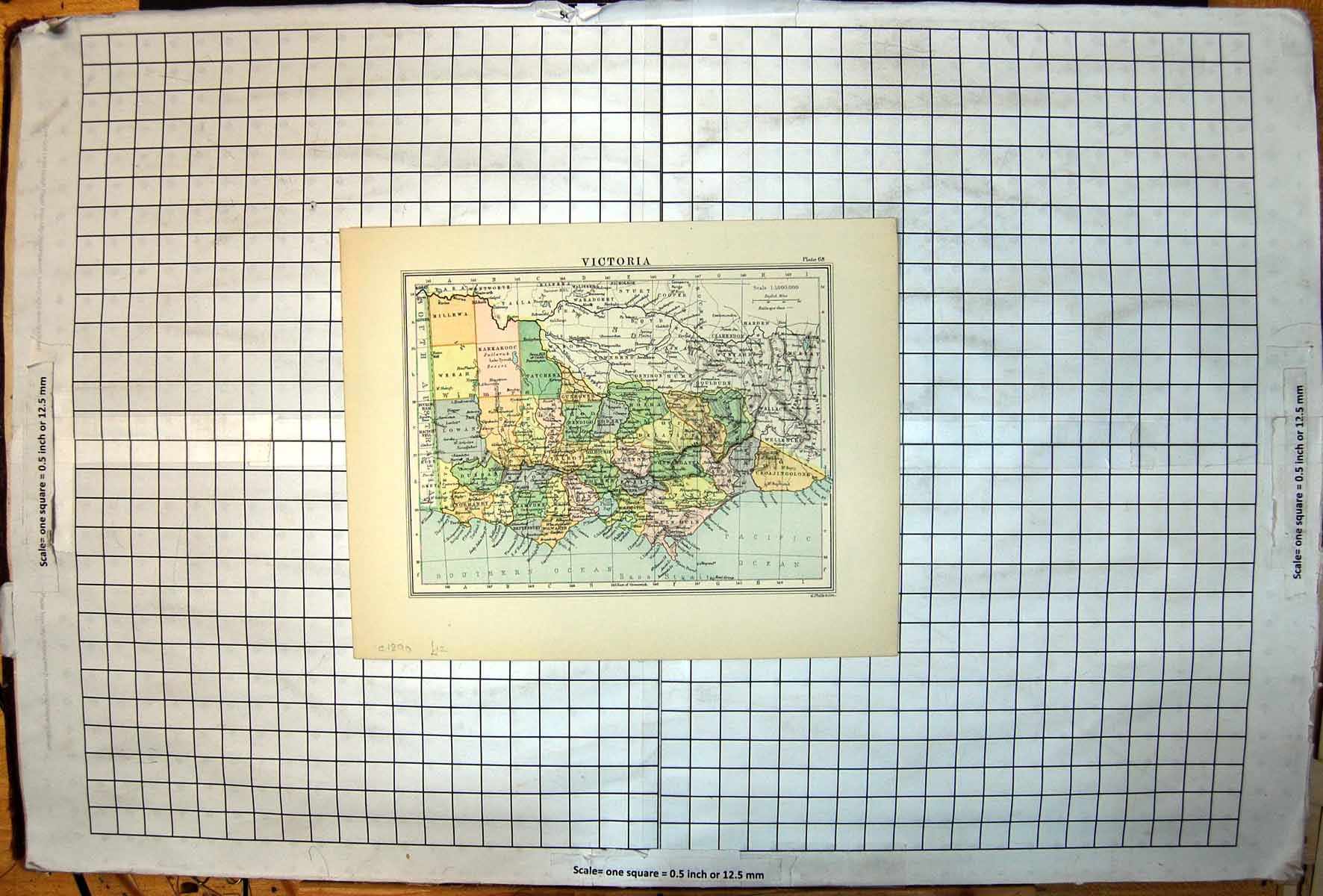 Antique Print Victoria Australia Millewa Gunbower Rodney Normanby Map C1890