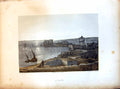 Old Print Sidon Engraved E Radclyffe Harbour Sailing Boats Fortification