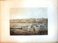 Antique Old Print Ramleh City View Across River Palm Trees Goats Rough Ground
