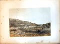 Antique Old Print Samaria Engraved E Radclyffe Wall Columns Hillside People