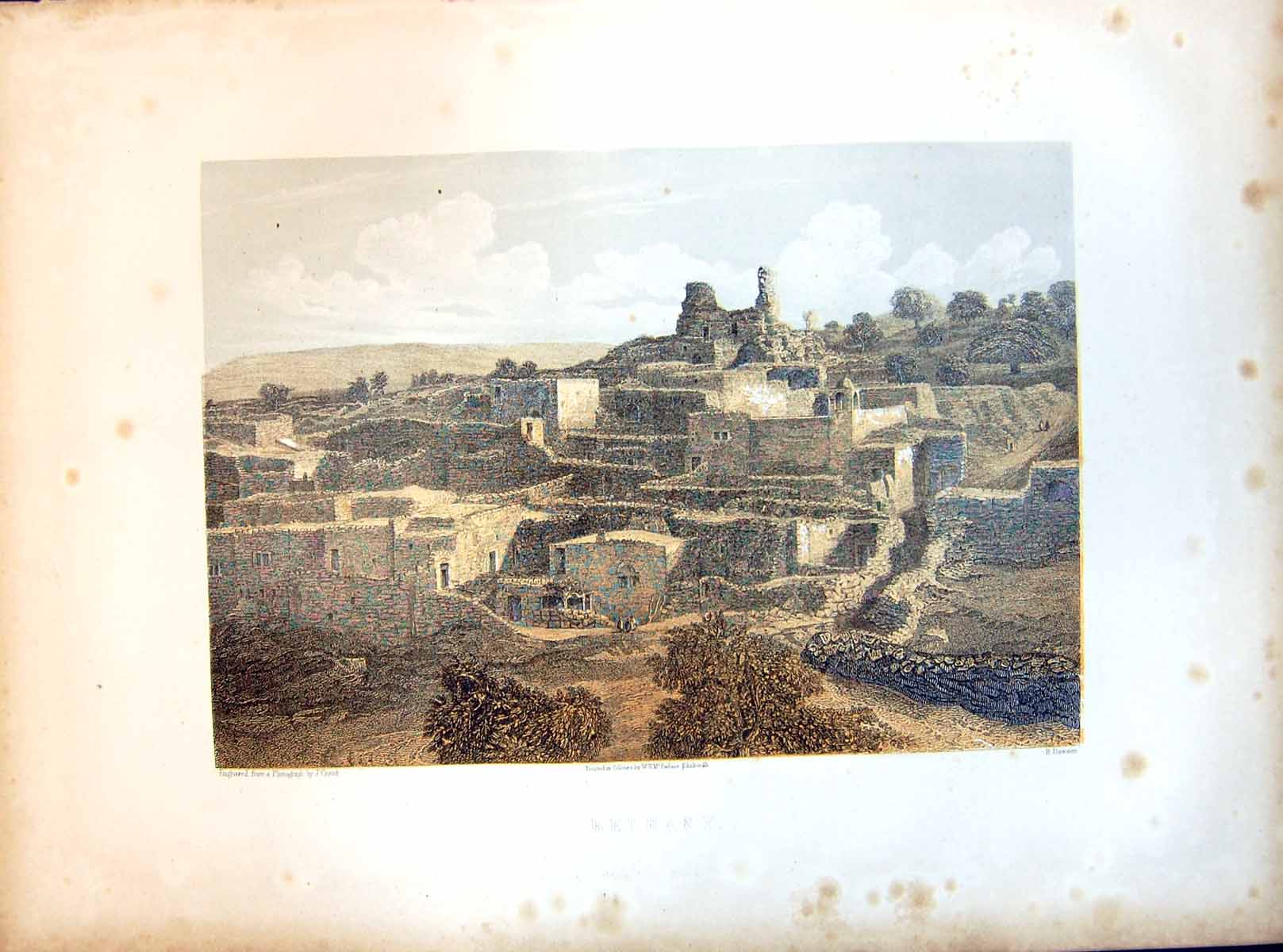 Antique Print Bethany Buildings Walls Some Fortification Engraved R Dawson