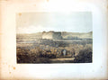 Old Print Jericho Fortified Building Man Pack Mule Shrubs Trees Hillside
