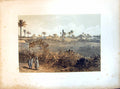 Antique Print Lydda Engraved R Dawson Buildings Fortified Walls Palm Trees