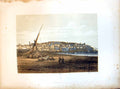 Old Print Jaffa Engraved E Radclyffe Beach Sailing Boat Men Talking Town