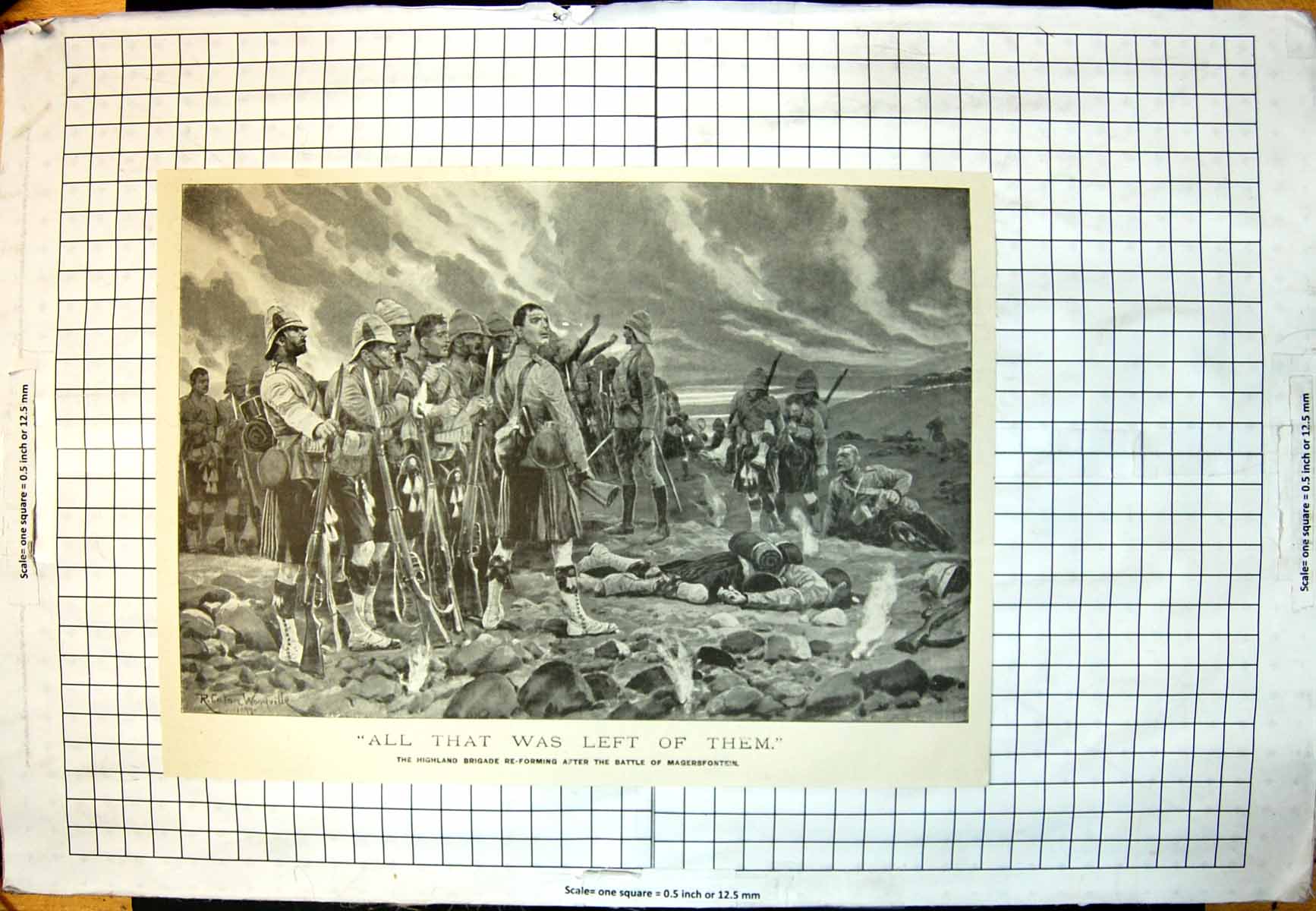Old Print All Left Them Highland Brigade Re Forming Battle Magersfontein
