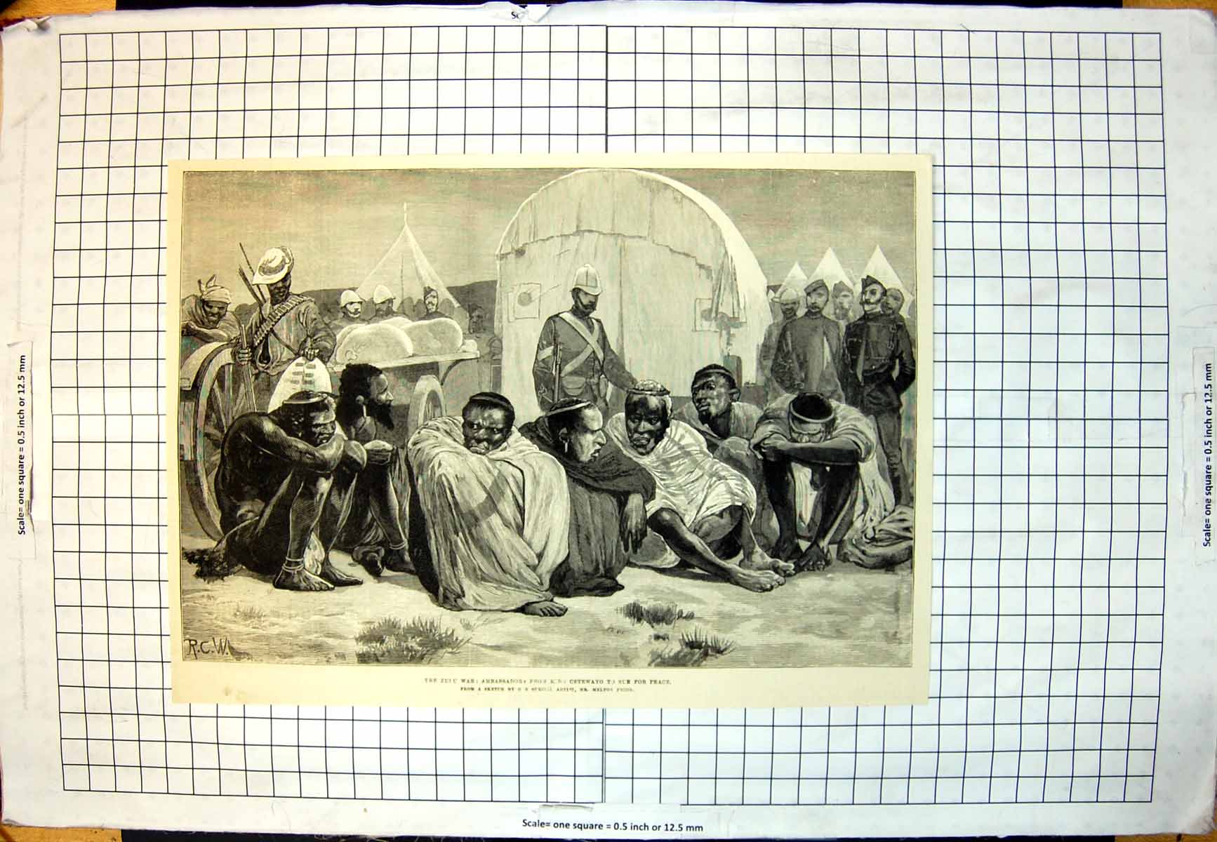 Antique Print Zulu War Ambassadors King Cetewayo Sue For Peace M Prior 1879