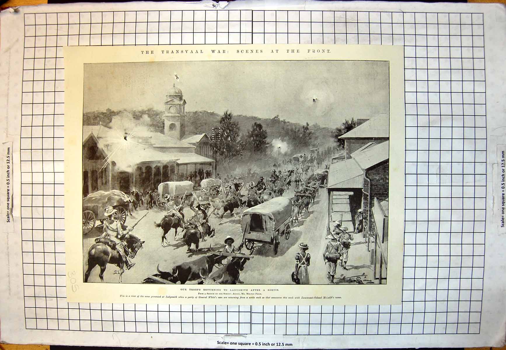Old Print Transvaal War Gen Whites Men Ladysmith Sarah Wilson A Hay 1899 19th