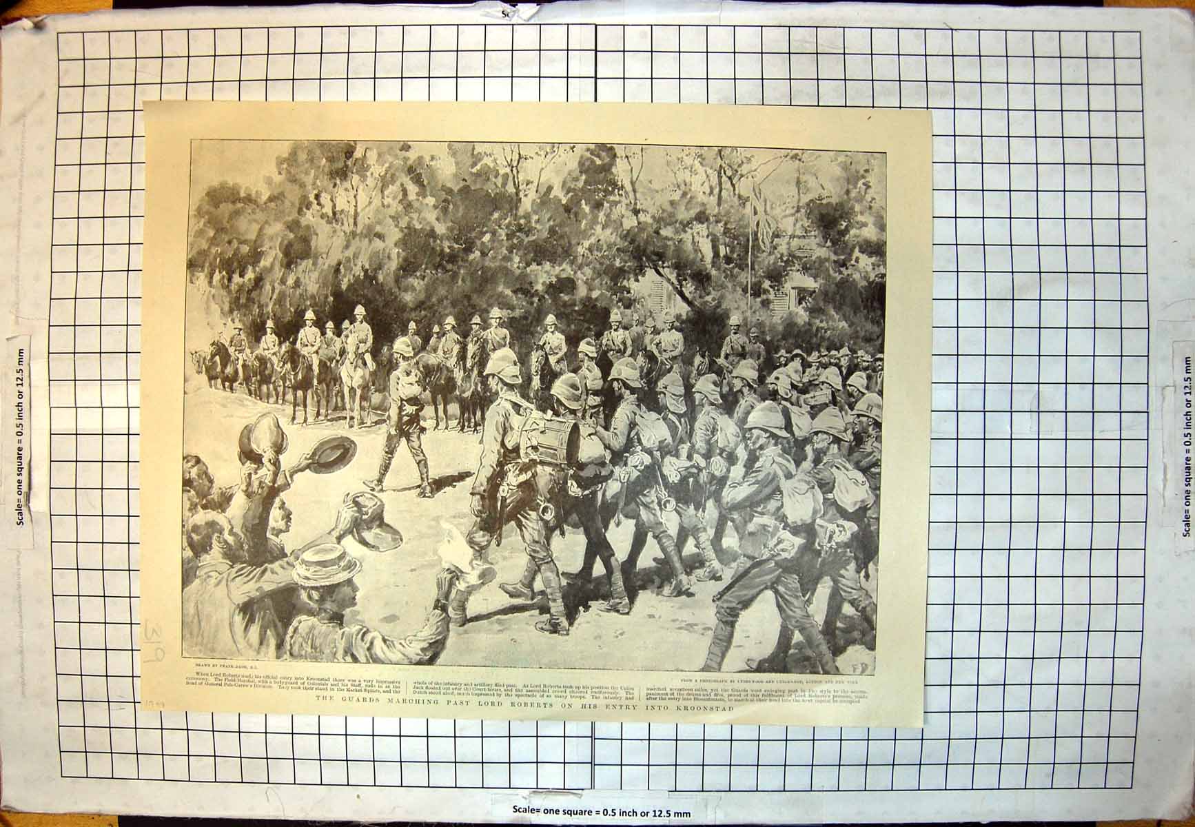 Antique Print Guards Lord Roberts Kroonstad Troops Durban Convent Mafeking
