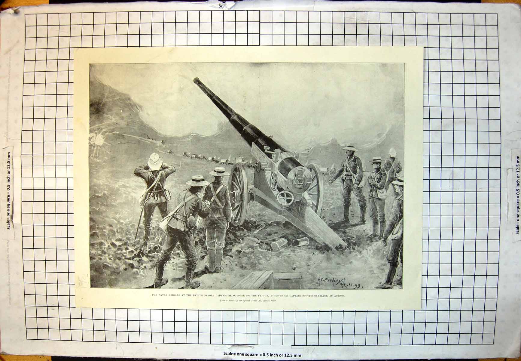 Antique Old Print Battle Ladysmith Capt Scotts Carriage Sortie Armoured Train