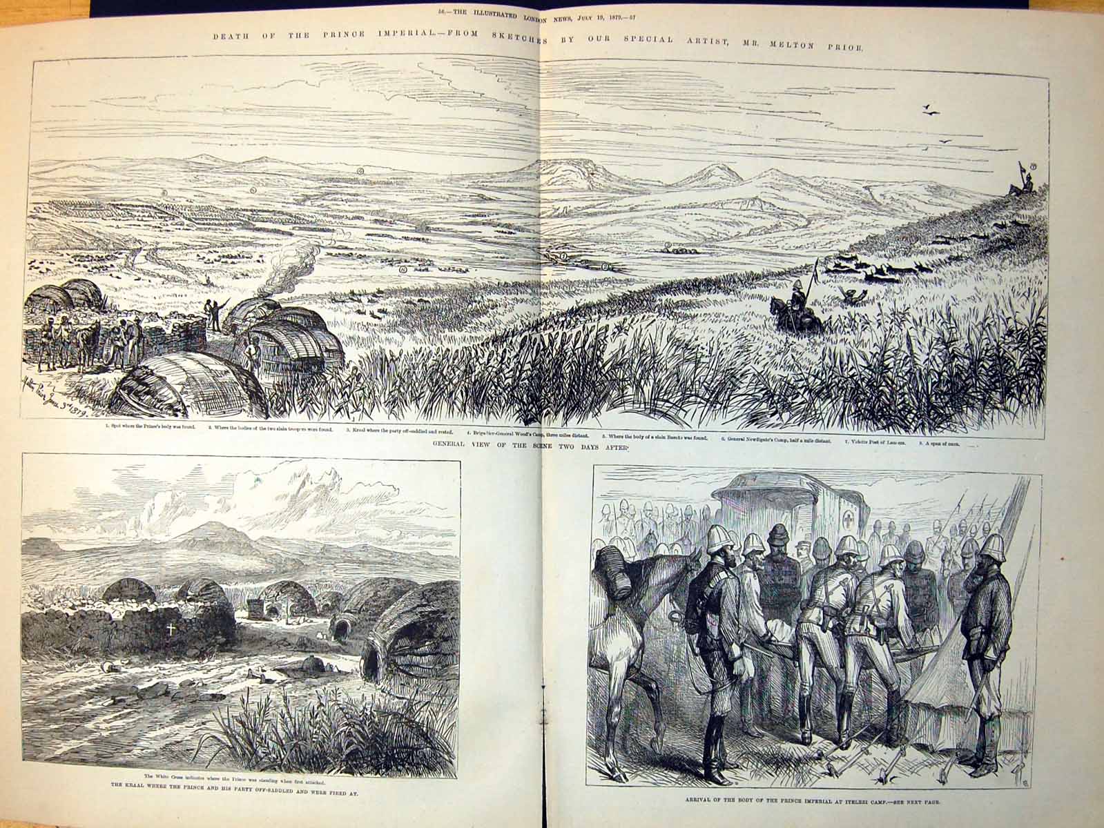 Old Death Prince Imperial Kraal Shot At Arrival Body Itelezi Camp 1879 19th