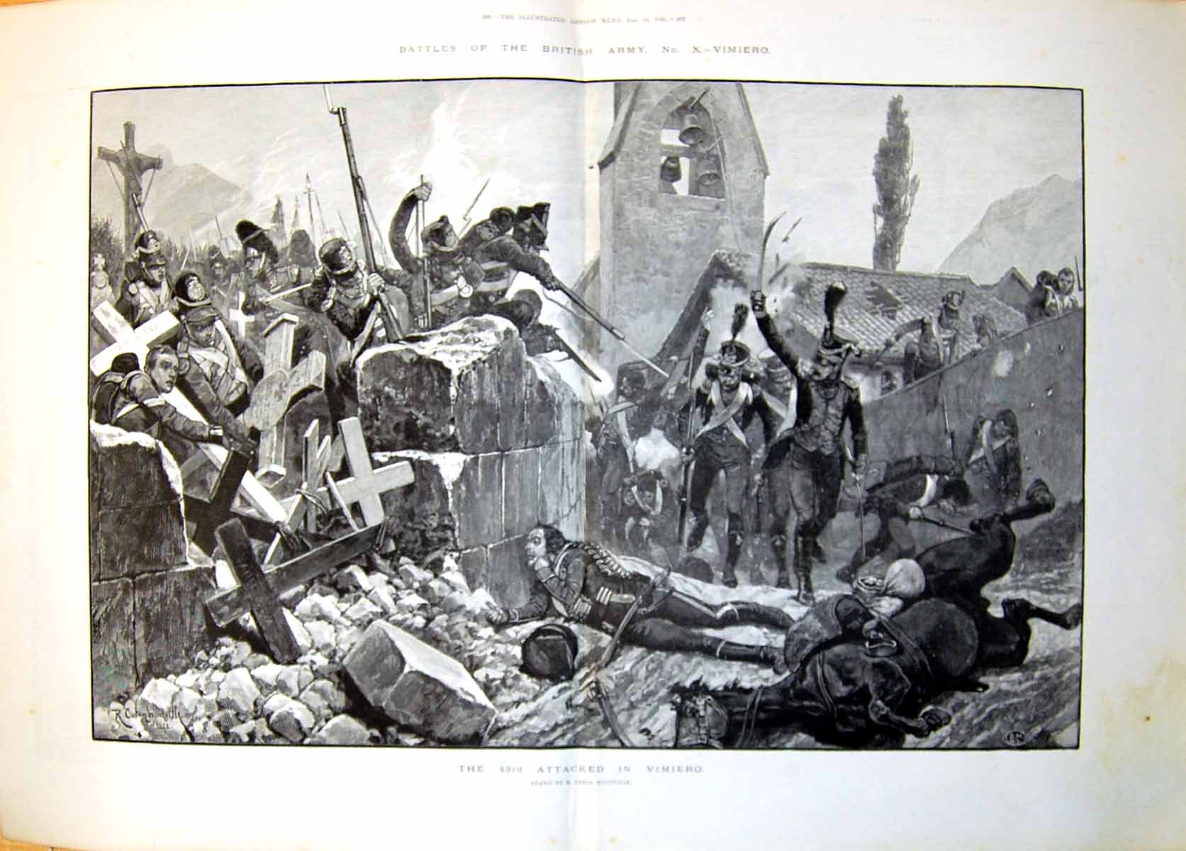 Old Battle British Army Vimiero 43Rd Attacked R Caton Woodville 1895