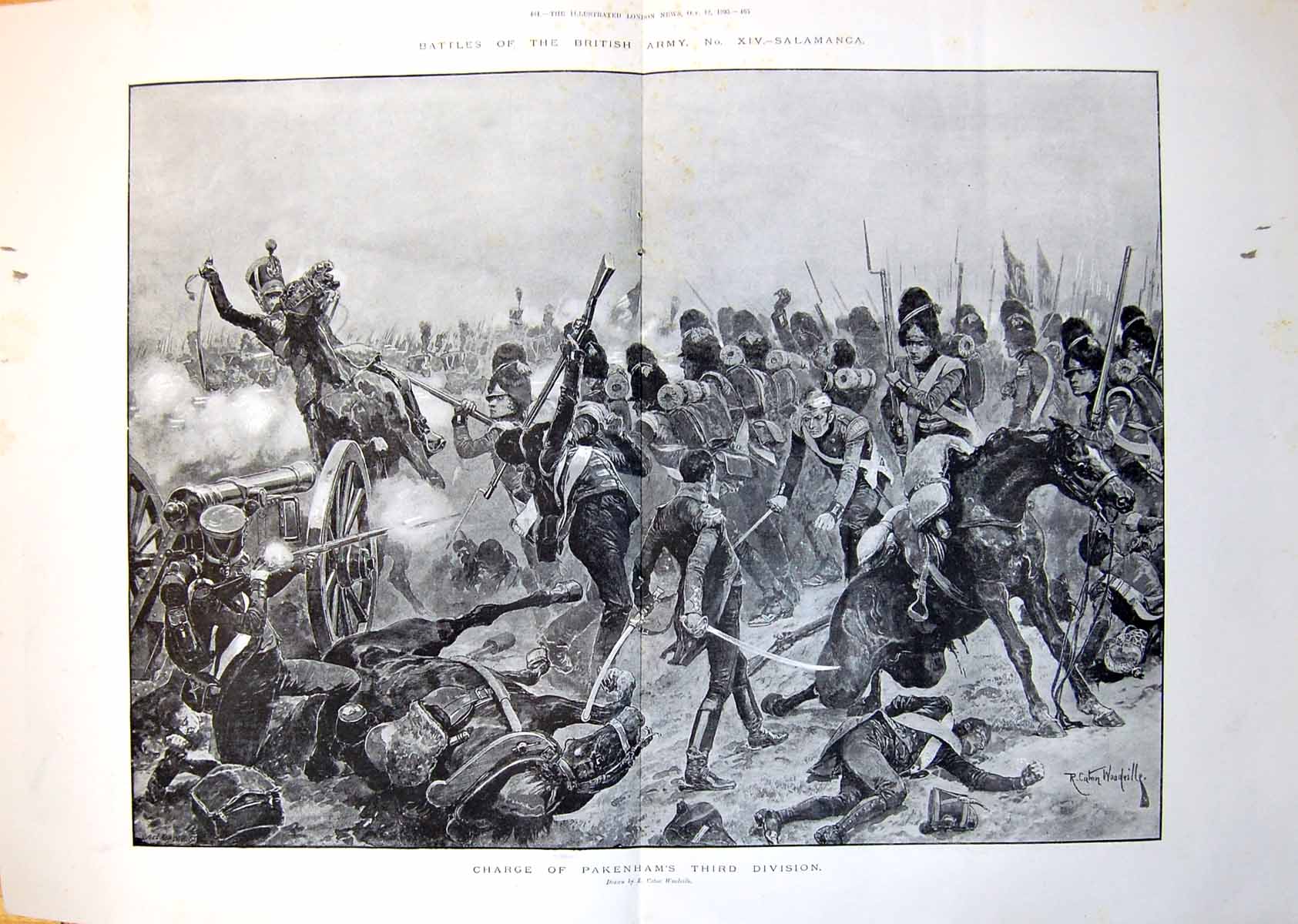 Old Charge Pakenhams Division Battle Salamanca R Caton Woodville 1895 19th