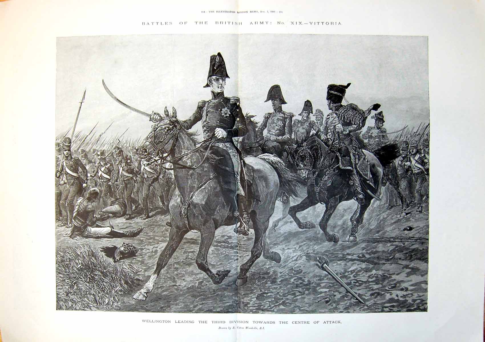 Old Battle Vittoria Wellington Leading 3Rd Division Centre Attack 1897