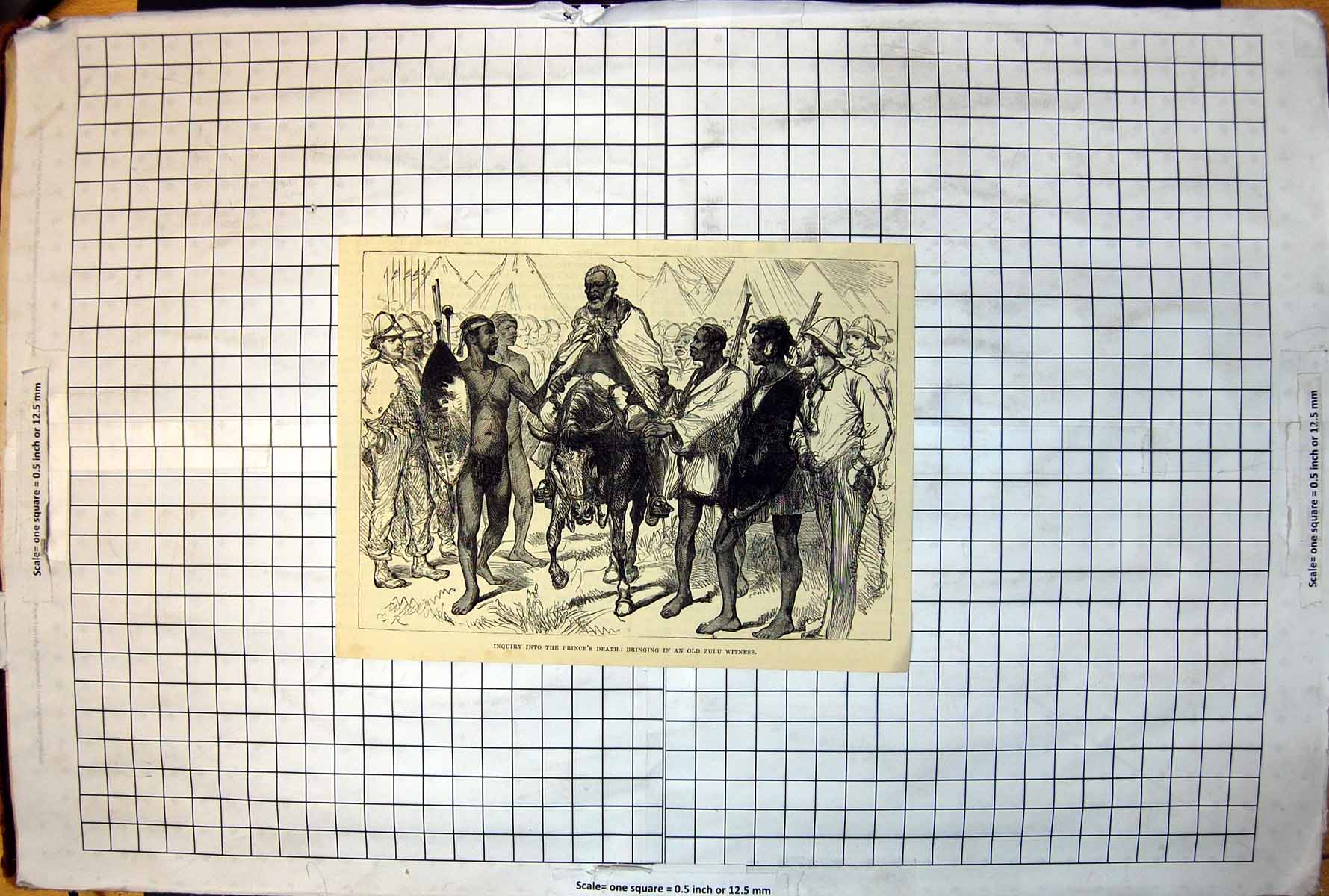 Antique Old Print Inquiry Prince'S Death Bringing Zulu Witness Horseback 1879