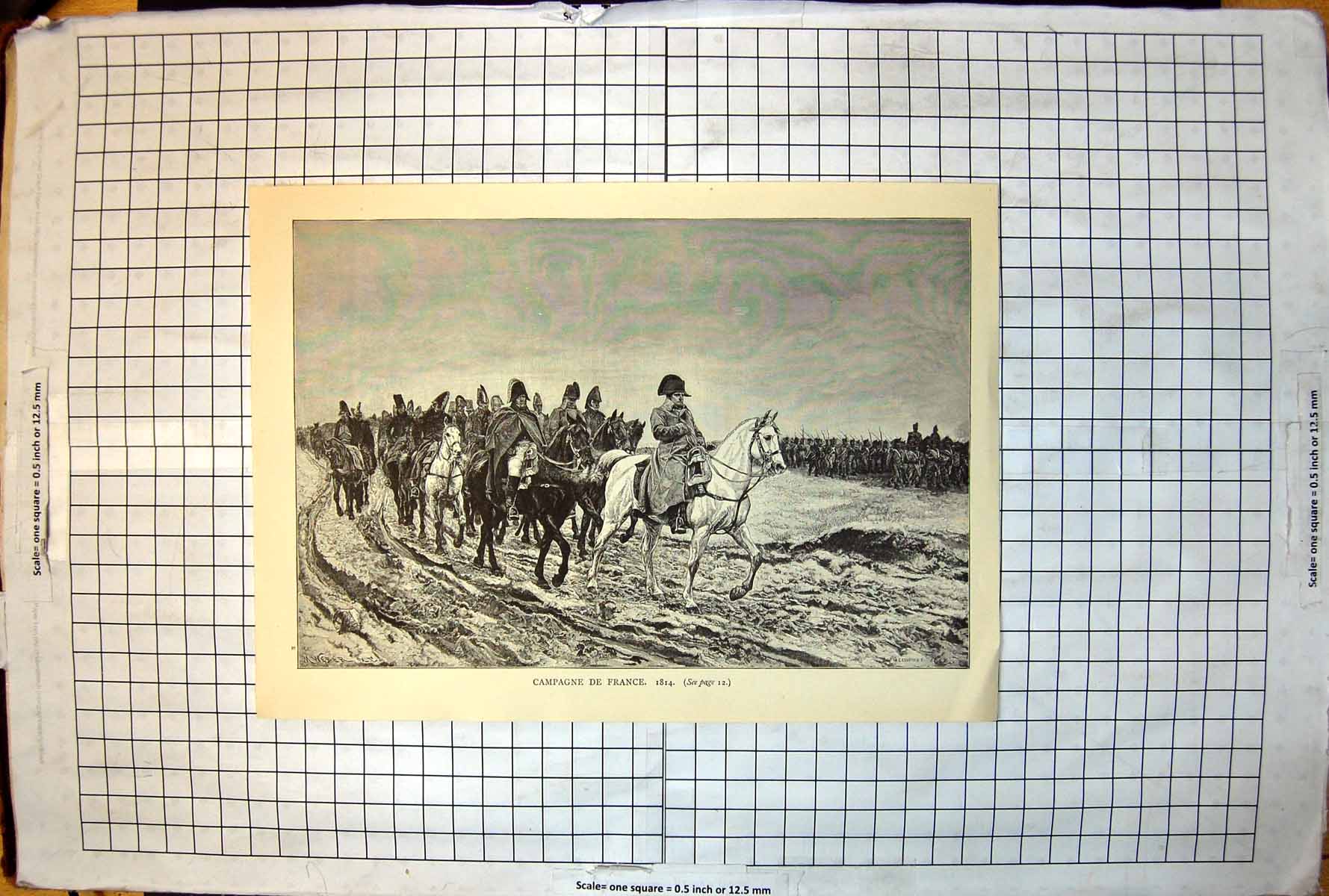 Antique Print Campagne De France 1814 Campaign Napoleon Leading Troops 1890