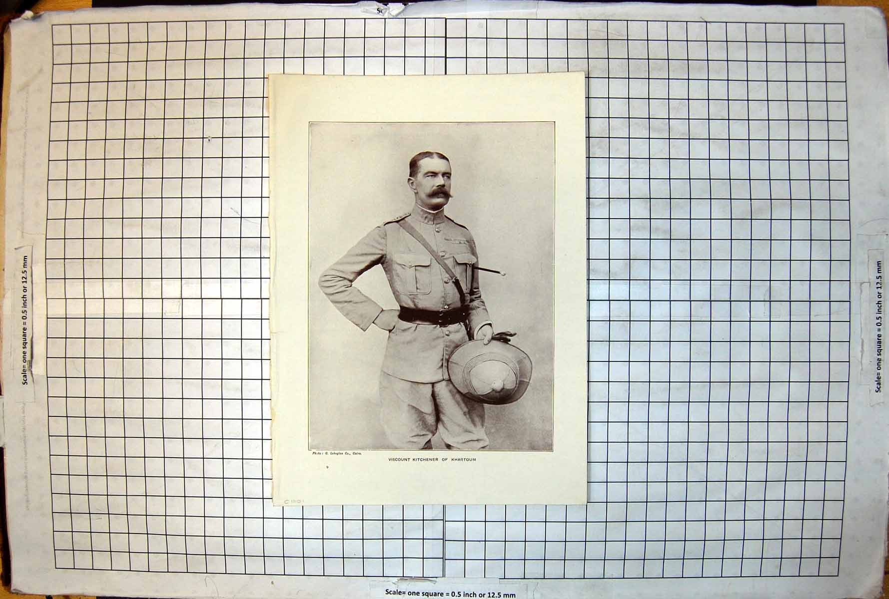 Antique Old Print Viscount Kitchener Khartoum Uniform Photo Portrait C 1901