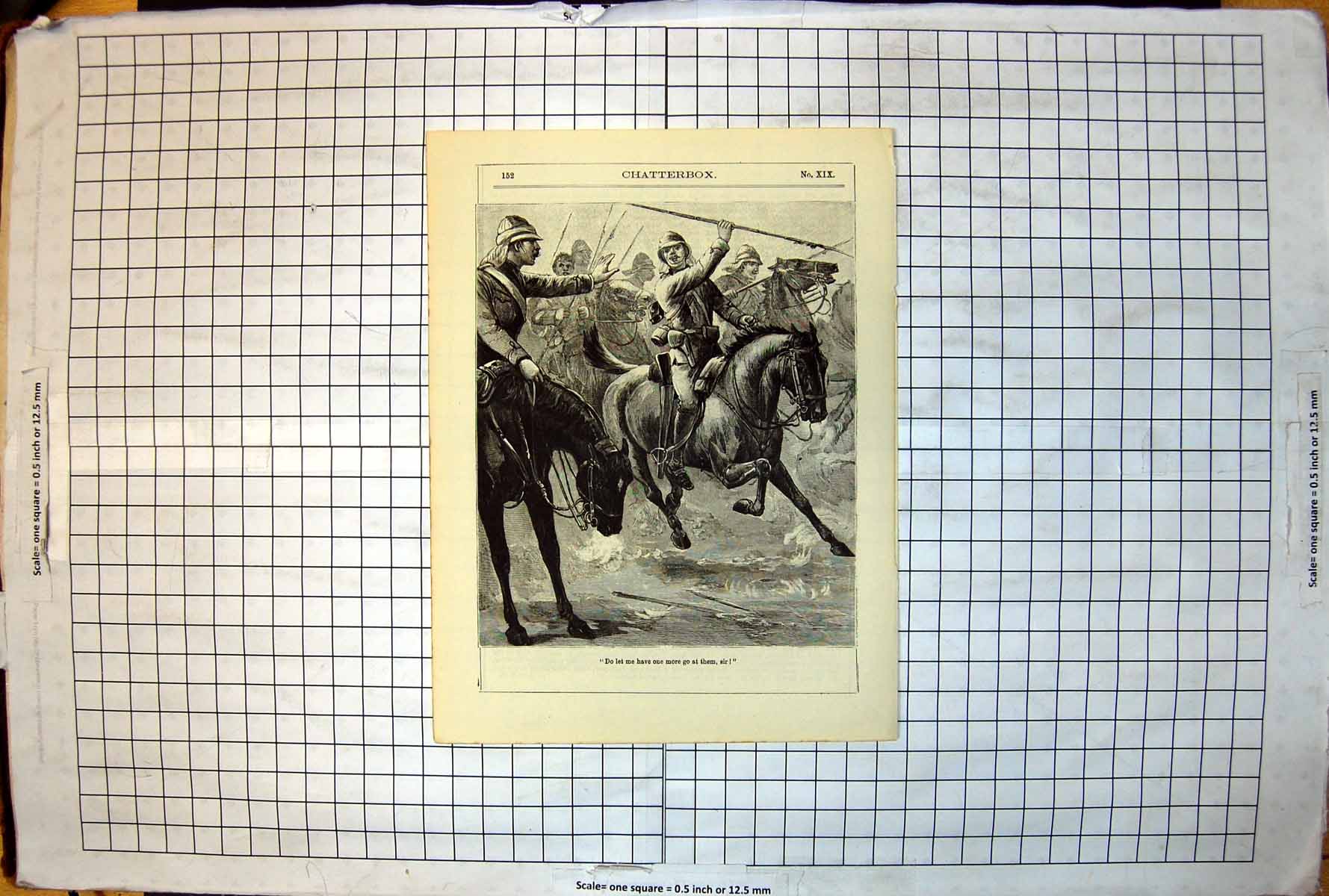 Antique Old Print Sier Requesting One More Go At Enemy Horseback Charge 1899