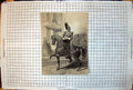 Antique Old Print Sier Epaulettes Horseback Stepping Leading Troops Street