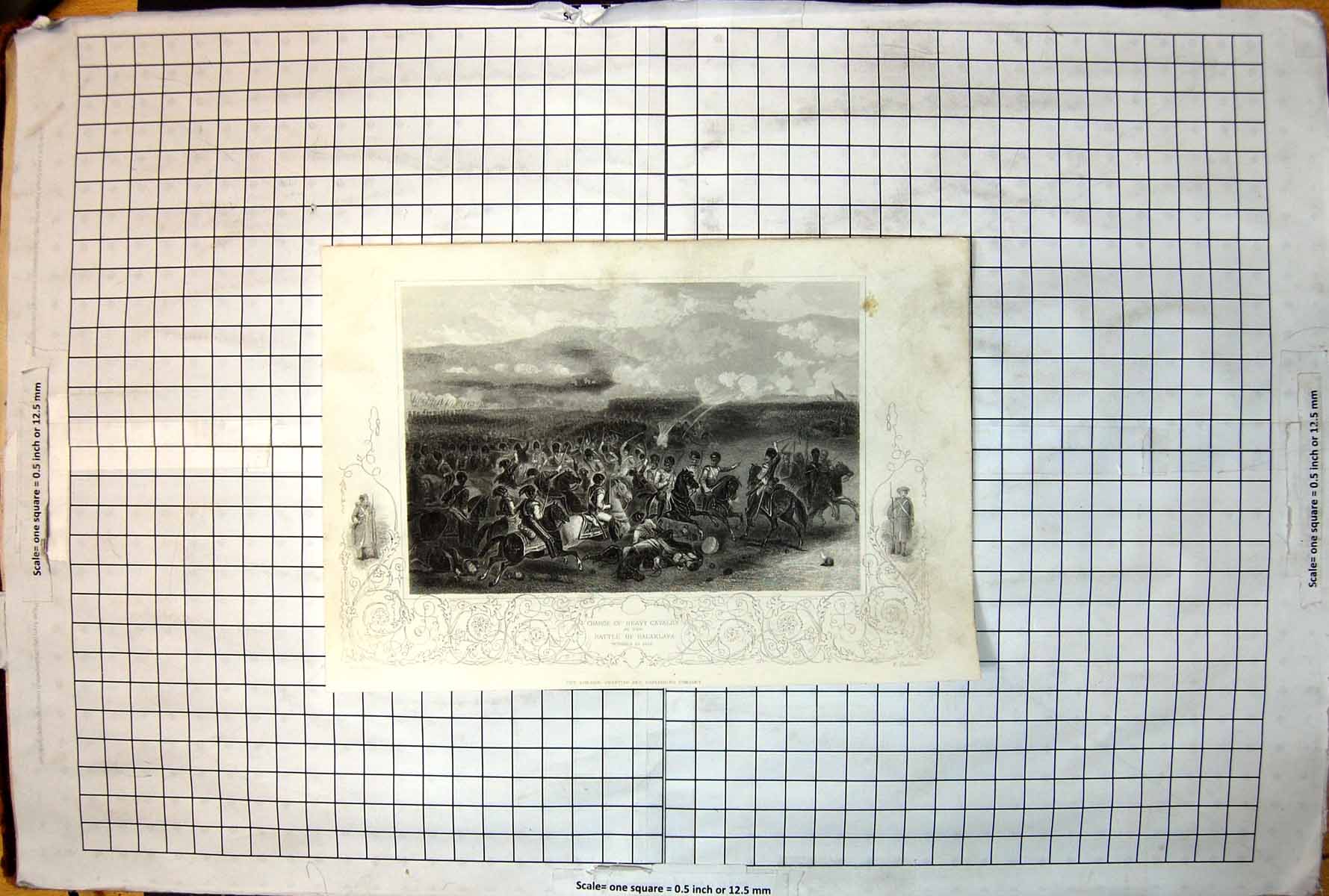 Antique Print Charge Heavy Cavalry Battle Baklava October 25Th 1854 C 1885