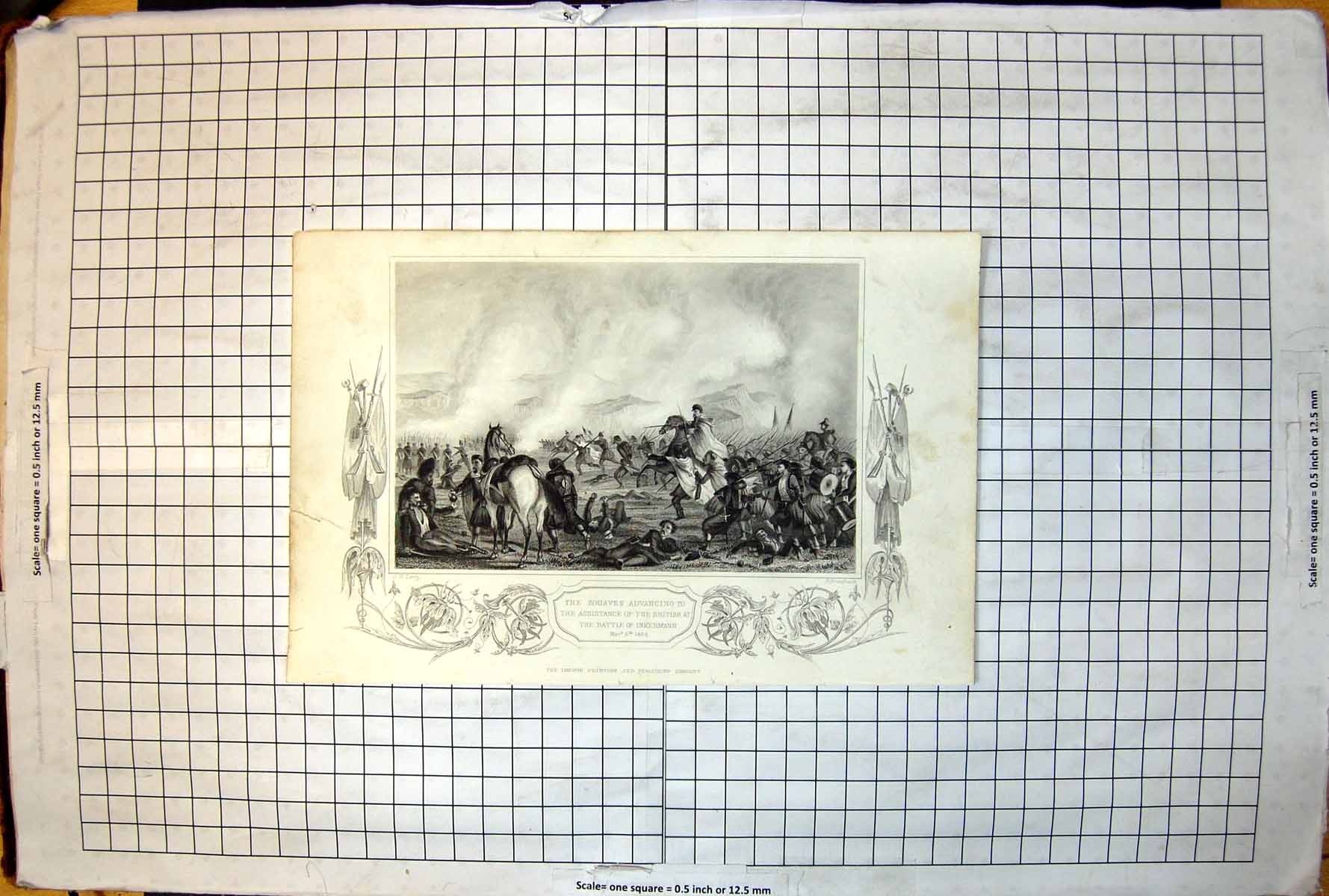 Antique Old Print Zouaves Advancing Assist British Battle Inkermann C 1885 19th