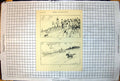 Antique Old Print Peace War Punch Drawings Horses Hounds Chase Riders 1941 20th