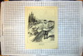 Antique Old Print EH Shepard Honest Joe German Examining Map Bent Down 1941