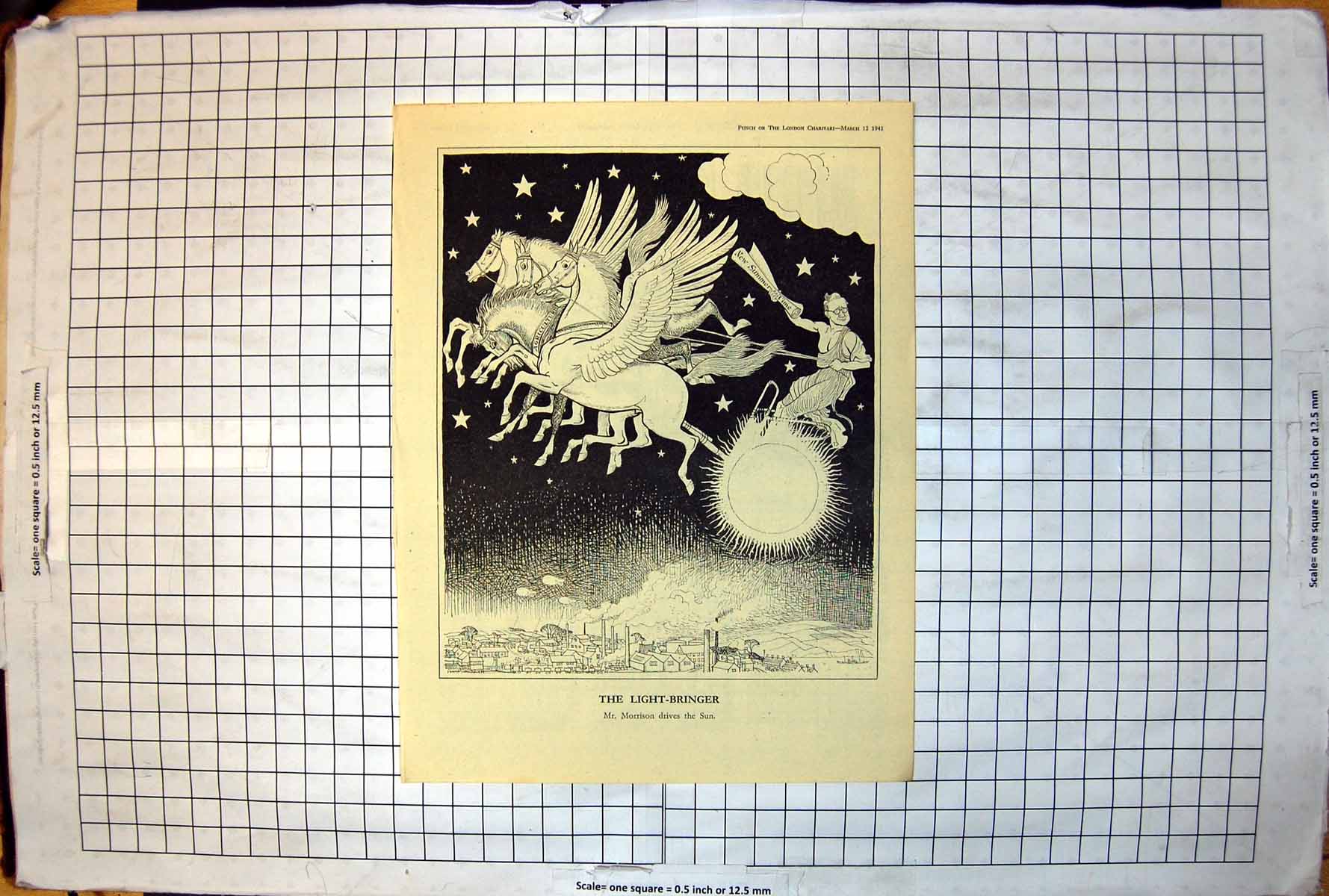 Old Print The Light-Bringer Mr Morrison Drives The Sun Punch Cartoon 1941 20th