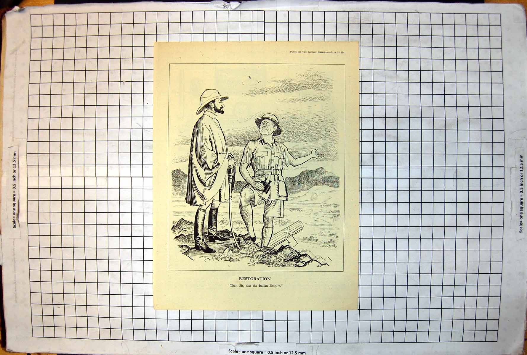 Old Punch Cartoon Restoration That Sir Was The Italian Empire Hills 1941 20th