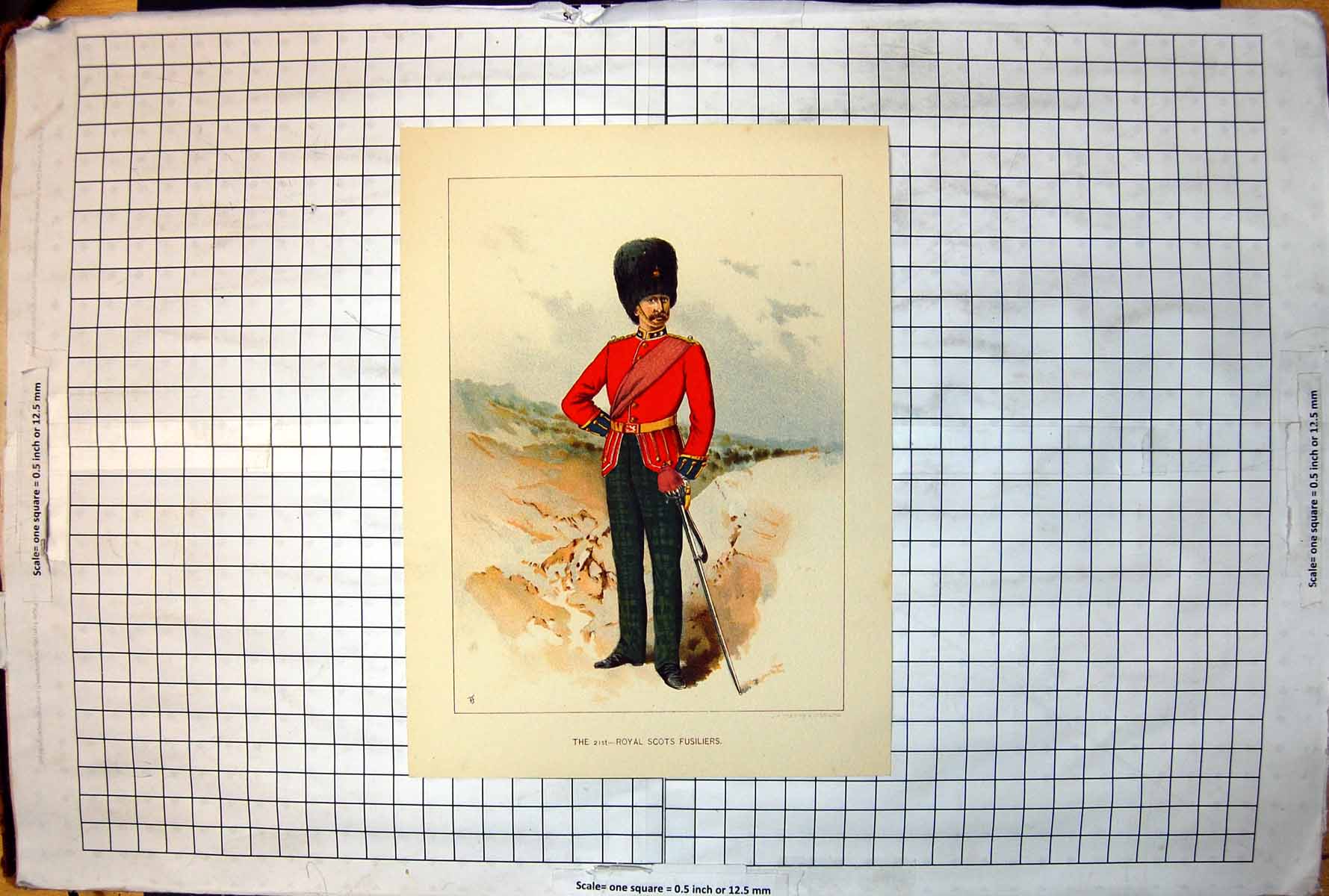 Old The 21St Royal Scots Fusiliers Plaid Trousers Colour Study C 1889