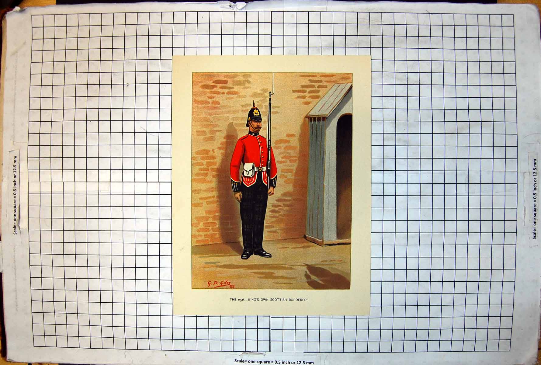 Old GD Giles The 25Th King'S Own Scottish Borderers Sentry Box C 1889