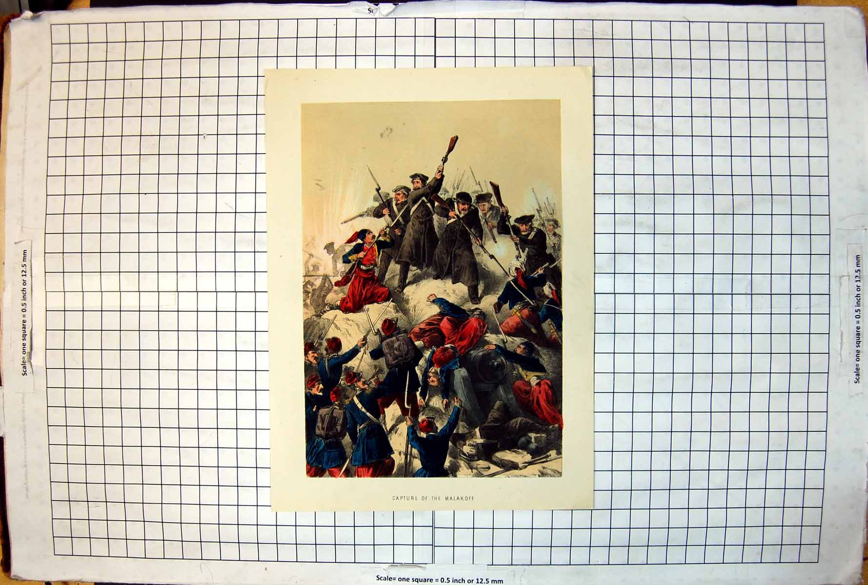 Antique Print Capture Malakoff Heavy Gun Fallen Sier Bayonets Bugler C1878 19th