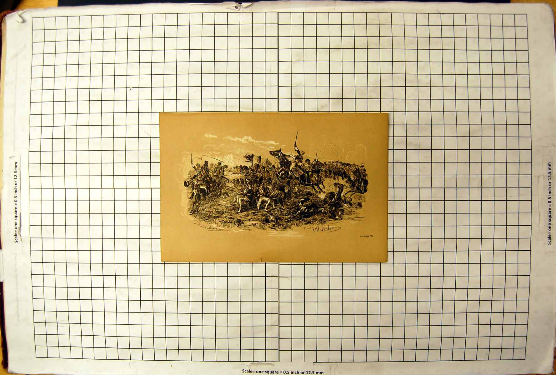 Old Antique Print Waterloo Advancing Horses Over Lances Dead Siers 1895 19th
